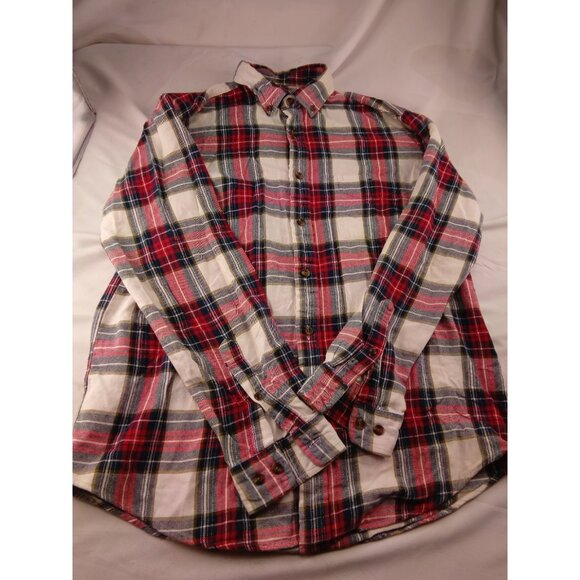 Mens John Bartlett Button Up Red White Blue Shirt Size M Medium Long Sleeves - Picture 1 of 3